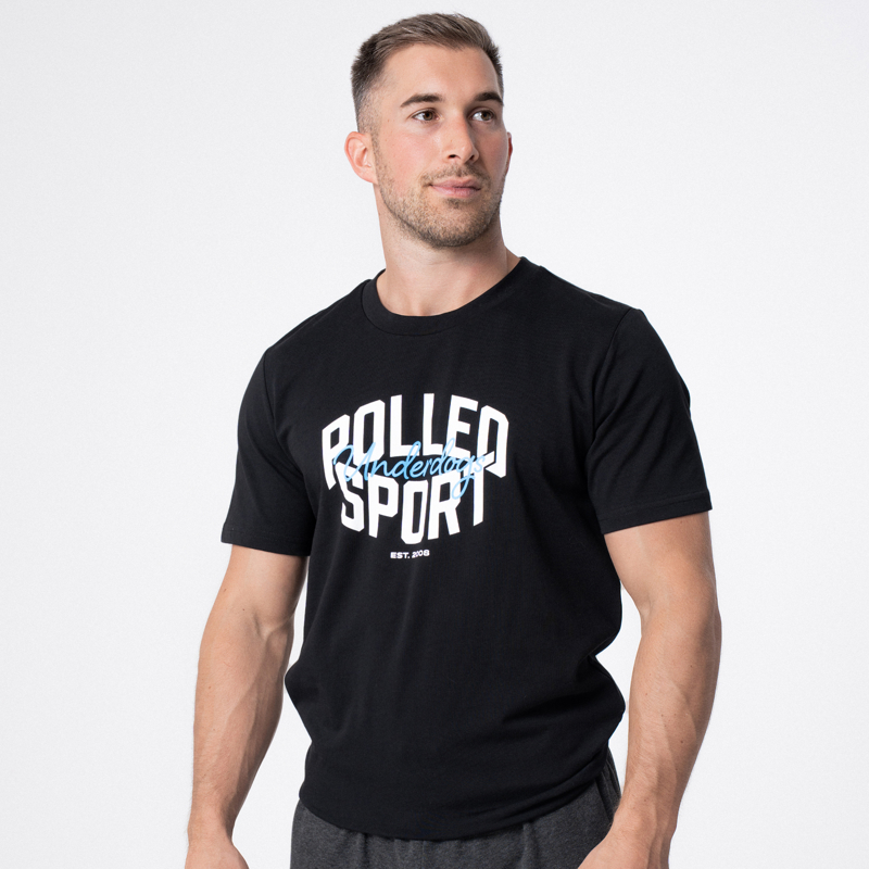 Polleo Men's Force Signature Logo Short Sleeve T-Shirt, Black - S